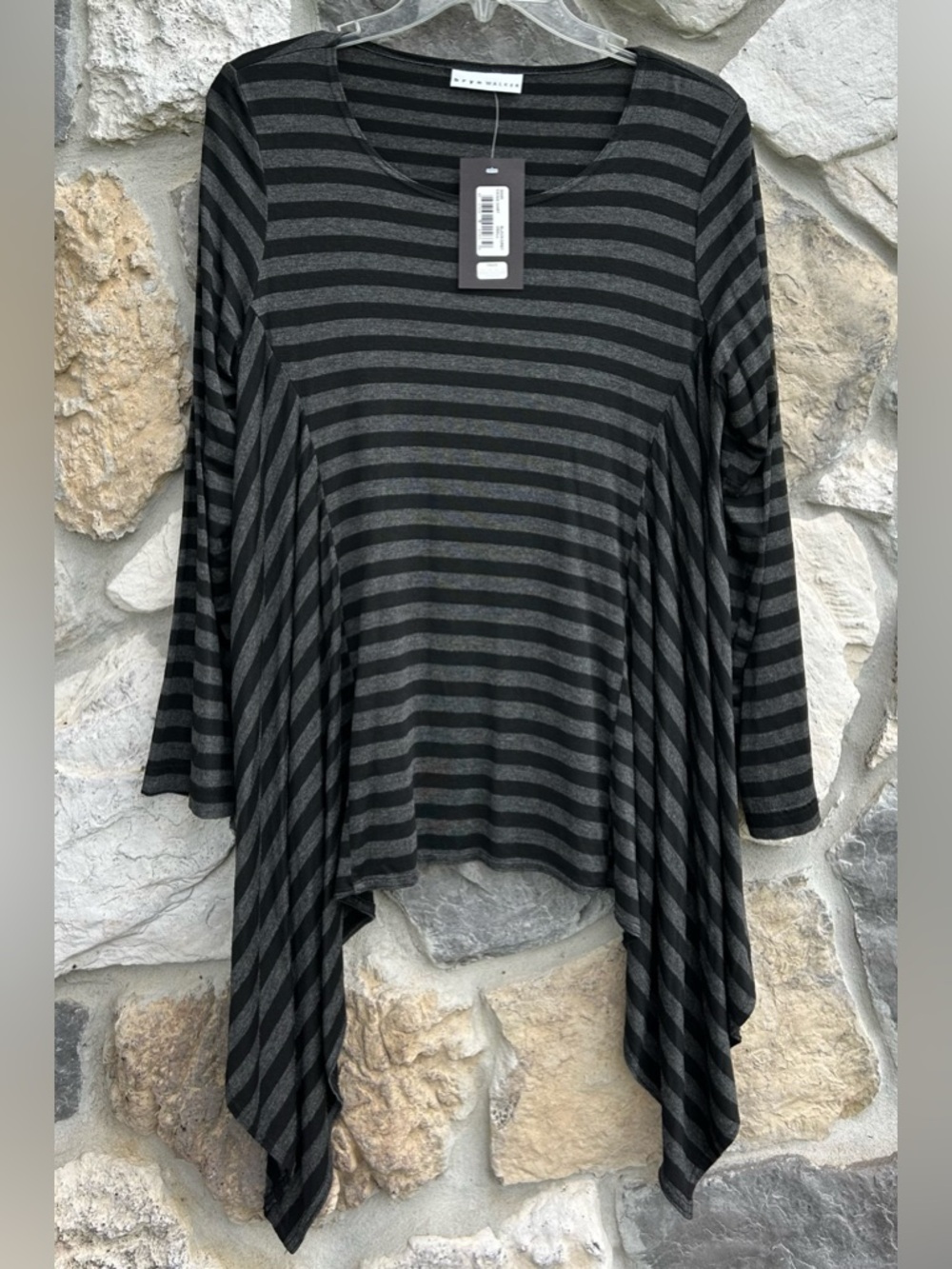NEW Bryn Walker Tunic Size S Buttery Soft Jersey Knit Artsy Stripes Lagenlook